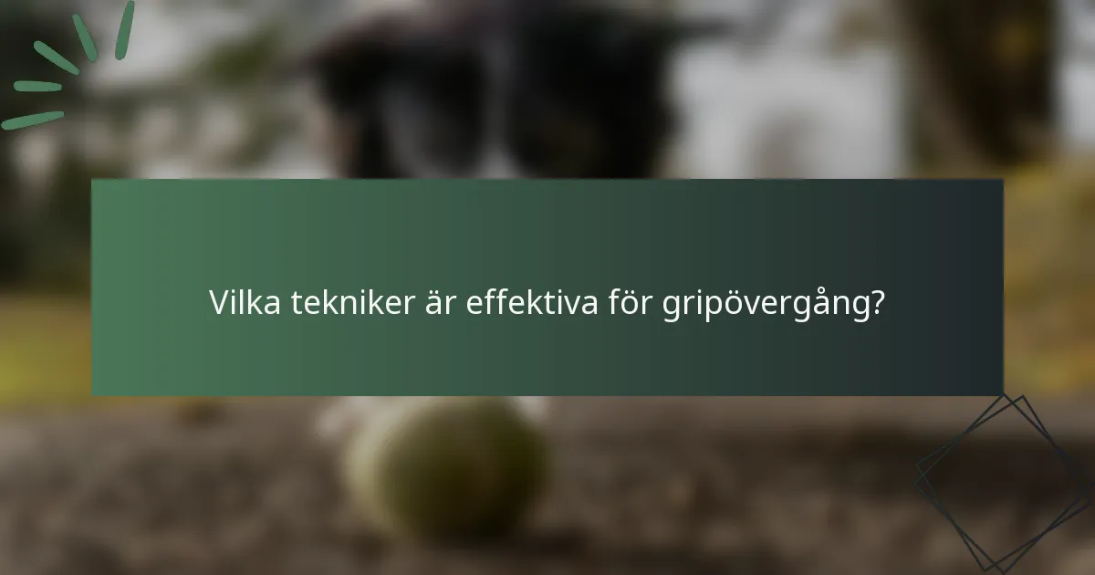 Vilka tekniker är effektiva för gripövergång?